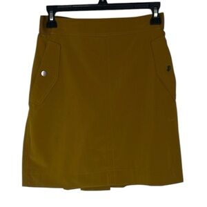 Athleta Gold A-line Mini Skirt with shorts for Work or play